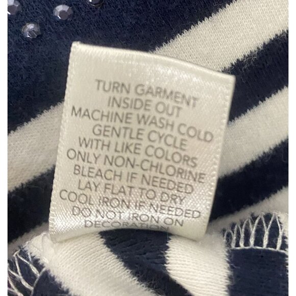 Cj Banks Tunic Top Womens 3X Plus Size Navy White Striped Casual Beach Resort - Picture 4 of 10